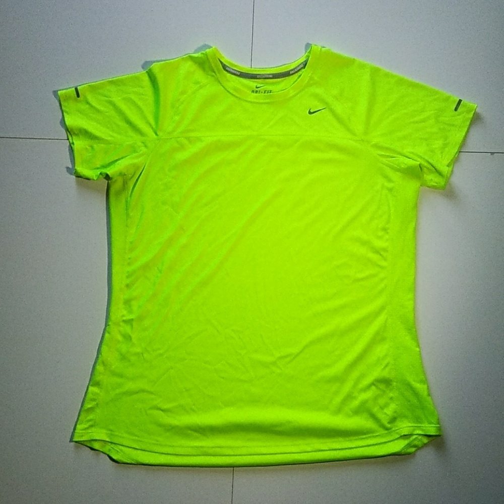 Nike XL Dri-Fit Running Top Highlighter Green
